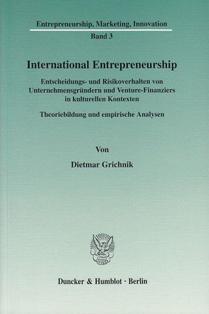 International Entrepreneurship. von Grichnik,  Dietmar