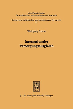Internationaler Versorgungsausgleich von Adam,  Wolfgang