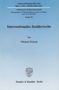 Internationales Insiderrecht. von Nietsch,  Michael