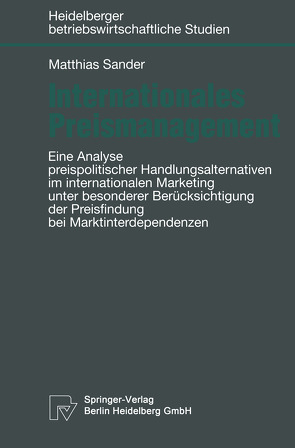 Internationales Preismanagement von Sander,  Matthias