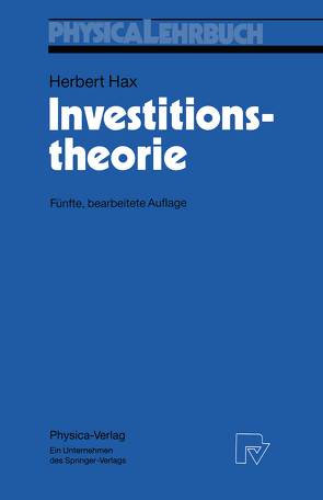 Investitionstheorie von Hax,  Herbert