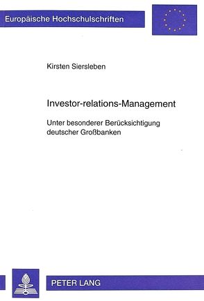 Investor-relations-Management von Siersleben,  Kirsten