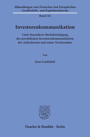 Investorenkommunikation. von Landsittel,  Jana