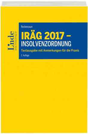 IRÄG 2017 – Insolvenzordnung von Reckenzaun,  Axel