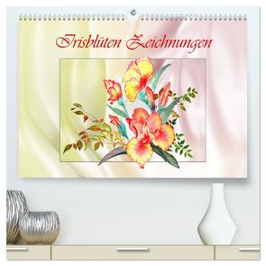 Irisblüten Zeichnungen (hochwertiger Premium Wandkalender 2024 DIN A2 quer), Kunstdruck in Hochglanz von Djeric,  Dusanka