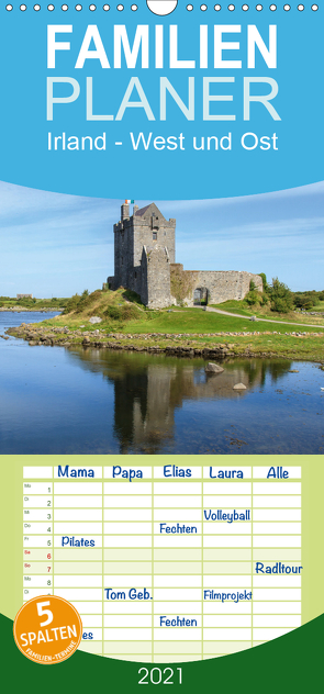 Irland – West und Ost – Familienplaner hoch (Wandkalender 2021 , 21 cm x 45 cm, hoch) von Jordan,  Andreas