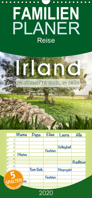 Irland – Zauberhafte Insel in grün – Familienplaner hoch (Wandkalender 2020 , 21 cm x 45 cm, hoch) von Schöb,  Monika