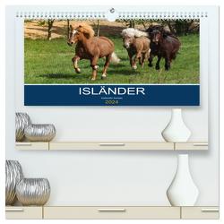 Isländer – icelandic horses (hochwertiger Premium Wandkalender 2024 DIN A2 quer), Kunstdruck in Hochglanz von Hollstein,  Alexandra