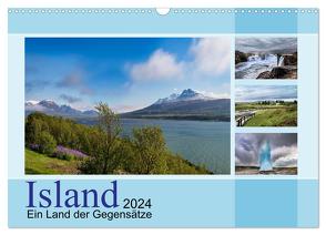 Island, ein Land der Gegensätze (Wandkalender 2024 DIN A3 quer), CALVENDO Monatskalender von calmbacher,  Christiane