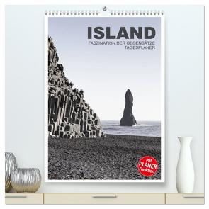 Island – Faszination der Gegensätze – Tagesplaner (hochwertiger Premium Wandkalender 2024 DIN A2 hoch), Kunstdruck in Hochglanz von Steiner,  Ingrid