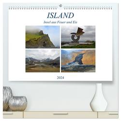 ISLAND, Insel aus Feuer und Eis (hochwertiger Premium Wandkalender 2024 DIN A2 quer), Kunstdruck in Hochglanz von Senff,  Ulrich