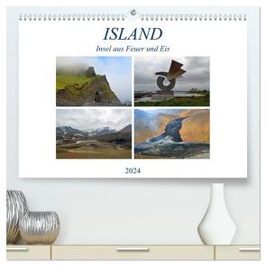 ISLAND, Insel aus Feuer und Eis (hochwertiger Premium Wandkalender 2024 DIN A2 quer), Kunstdruck in Hochglanz von Senff,  Ulrich