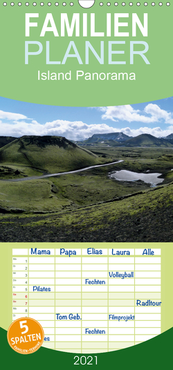 Island Panorama – Familienplaner hoch (Wandkalender 2021 , 21 cm x 45 cm, hoch) von Stehlmann,  Ute