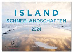 ISLAND – Schneelandschaften (Wandkalender 2024 DIN A2 quer), CALVENDO Monatskalender von Wiens,  Claudia