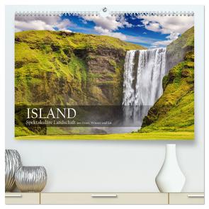Island – Spektakuläre Landschaft aus Feuer, Wasser und Eis (hochwertiger Premium Wandkalender 2024 DIN A2 quer), Kunstdruck in Hochglanz von Rosyk,  Patrick