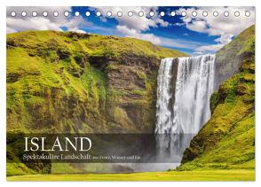 Island – Spektakuläre Landschaft aus Feuer, Wasser und Eis (Tischkalender 2024 DIN A5 quer), CALVENDO Monatskalender von Rosyk,  Patrick