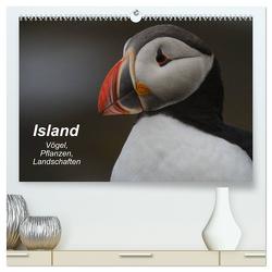 Island: Vögel, Pflanzen, Landschaften (hochwertiger Premium Wandkalender 2024 DIN A2 quer), Kunstdruck in Hochglanz von Uppena,  Leon