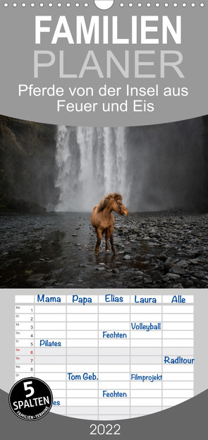 Familienplaner Islandpferde Kalender – Pferde von der Insel aus Feuer und Eis (Wandkalender 2022 , 21 cm x 45 cm, hoch) von Voth,  Alexandra