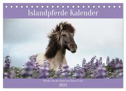 Islandpferde Kalender (Tischkalender 2024 DIN A5 quer), CALVENDO Monatskalender von Voth,  Alexandra