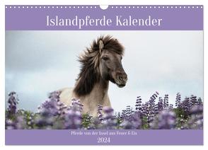 Islandpferde Kalender (Wandkalender 2024 DIN A3 quer), CALVENDO Monatskalender von Voth,  Alexandra