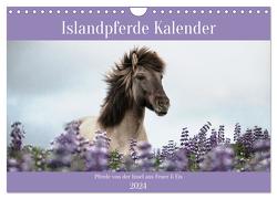 Islandpferde Kalender (Wandkalender 2024 DIN A4 quer), CALVENDO Monatskalender von Voth,  Alexandra