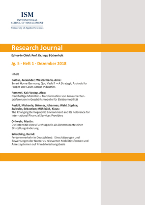 ISM Research Journal von Böckenholt,  Ingo