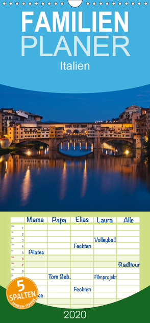 Italien, Terminplaner – Familienplaner hoch (Wandkalender 2020 , 21 cm x 45 cm, hoch) von Kirsch,  Gunter