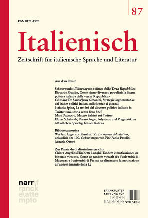 Italienisch Band 87 | 44. Jahrgang, Heft 1 von Fesenmeier,  Ludwig, Föcking,  Marc