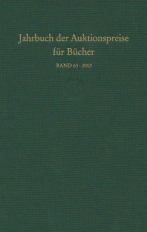 Jahrbuch der Auktionspreise für Bücher, Handschriften und Autographen (Buch)