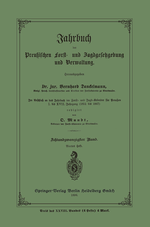 Jahrbuch der Preußischen Frost- und Jagdgesetzgebung und Verwaltung von Danckelmann,  Bernhard
