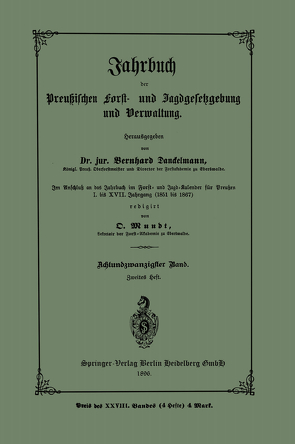 Jahrbuch der Preutzischen Forst- und Jagdgesetzgebung und Verwaltung von Danckelmann,  Bernhard