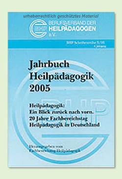 Jahrbuch Heilpädagogik 2005 von Greving,  Heinrich