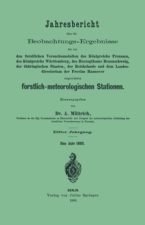 Jahresbericht über die Beobachtungs-Ergebnisse von Müttrich,  A.