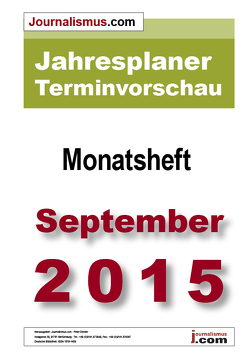 Jahresplaner Terminvorschau – Monatsheft September 2015 von Brück,  Jürgen, Diesler,  Peter, Lindl,  Michaela, Weichmann,  Birgit