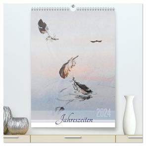 Jahreszeiten in Stil japanischer Malerei – Kunst (hochwertiger Premium Wandkalender 2024 DIN A2 hoch), Kunstdruck in Hochglanz von Kareva,  Eugeniya