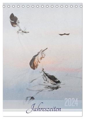 Jahreszeiten in Stil japanischer Malerei – Kunst (Tischkalender 2024 DIN A5 hoch), CALVENDO Monatskalender von Kareva,  Eugeniya