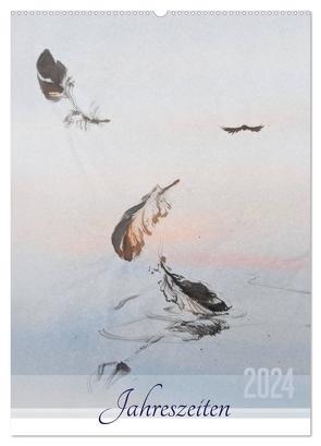 Jahreszeiten in Stil japanischer Malerei – Kunst (Wandkalender 2024 DIN A2 hoch), CALVENDO Monatskalender von Kareva,  Eugeniya