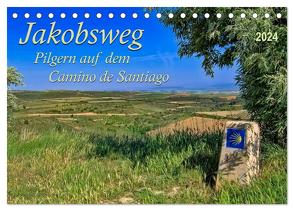 Jakobsweg – pilgern auf dem Camino de Santiago (Tischkalender 2024 DIN A5 quer), CALVENDO Monatskalender von Roder,  Peter