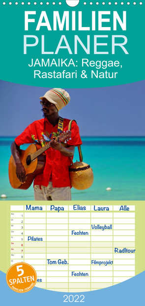 Familienplaner JAMAIKA Reggae, Rastafari und Natur. (Wandkalender 2022 , 21 cm x 45 cm, hoch) von M.Polok