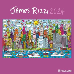 James Rizzi 2024 – Wand-Kalender – Broschüren-Kalender – 30×30 – 30×60 geöffnet – Kunst-Kalender von Rizzi,  James
