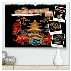 Japanische Stickerei – Hommage an die Ästhetik des Landes (hochwertiger Premium Wandkalender 2024 DIN A2 quer), Kunstdruck in Hochglanz von Frost,  Anja