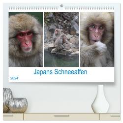 Japans Schneeaffen (hochwertiger Premium Wandkalender 2024 DIN A2 quer), Kunstdruck in Hochglanz von Reeh,  Reeh