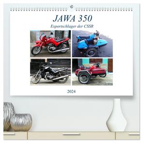 JAWA 350 – Exportschlager der CSSR (hochwertiger Premium Wandkalender 2024 DIN A2 quer), Kunstdruck in Hochglanz von von Loewis of Menar,  Henning