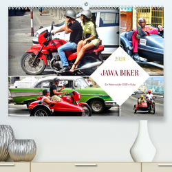 JAWA BIKER – Ein Motorrad der CSSR in Kuba (Premium, hochwertiger DIN A2 Wandkalender 2024, Kunstdruck in Hochglanz) von von Loewis of Menar,  Henning