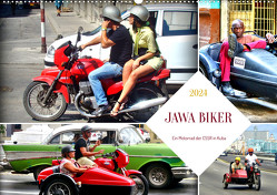 JAWA BIKER – Ein Motorrad der CSSR in Kuba (Wandkalender 2024 DIN A2 quer), CALVENDO Monatskalender von von Loewis of Menar,  Henning