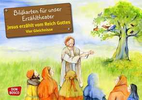 Jesus erzählt vom Reich Gottes. Vier Gleichnisse. Kamishibai Bildkartenset. von Arnold,  Monika, Lefin,  Petra