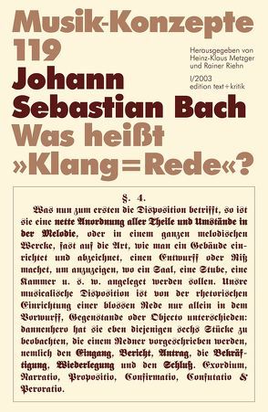 Johann Sebastian Bach von Metzger,  Heinz-Klaus, Riehn,  Rainer