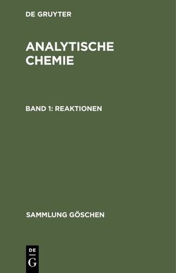 Johannes Hoppe: Analytische Chemie / Reaktionen von Hoppe,  Johannes