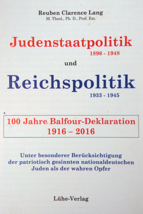 Judenstaatpolitik(1896-1948) und Reichspolitik (1933-1945) von Lang,  Reuben Clarence, Menkens,  Harm
