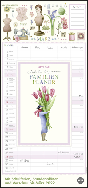 Judith Glover: Familienplaner Kalender 2021 von Glover,  Judith, Heye